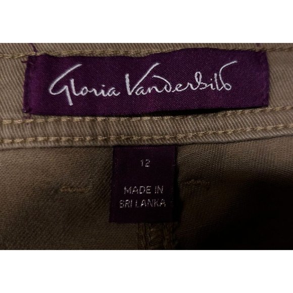 Gloria Vanderbilt Sz 12 Brown High Waist Straight Leg Stretch Logo Jeans 32X31 - Picture 9 of 10